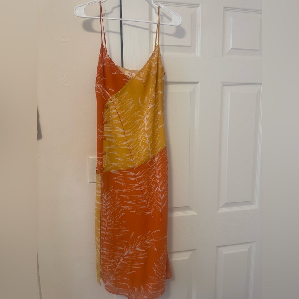 Camila Coelho Asymmetrical Orange and Yellow Dress